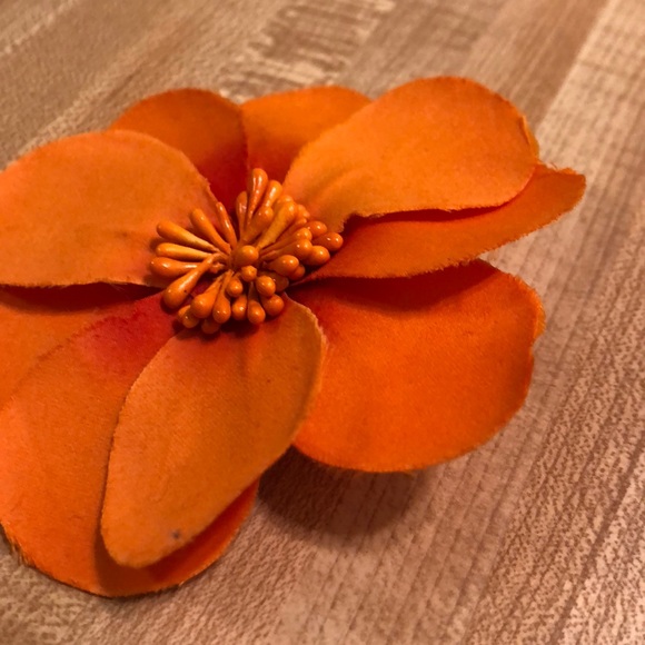 Orange Flower Hair Pin - Picture 2 of 5